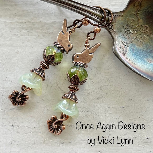 Hand Crafted Jewelry - ARTISAN Earrings “Botanical Friends” - Dangles